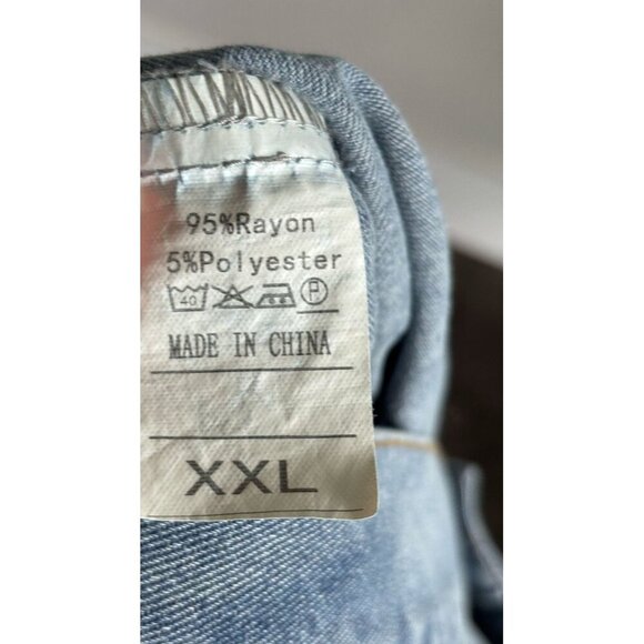 Unbranded Men Sleeveless Denim With Collar Safari Jeans Vest Blue Size XXL - Picture 5 of 8